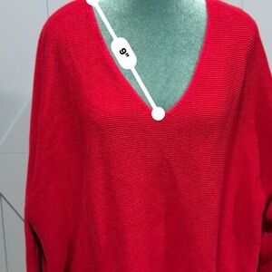 Women's V-Neck Red Sweater